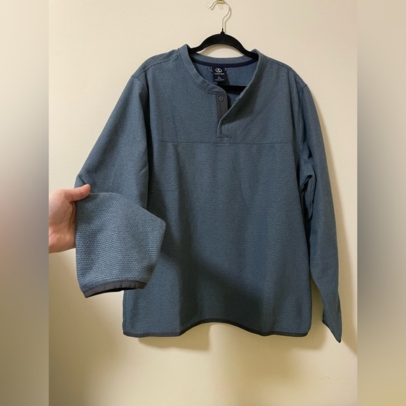 Land’s End Light Blue‎ Fleece Lined Button-Collar Sweater - L - Picture 2 of 9